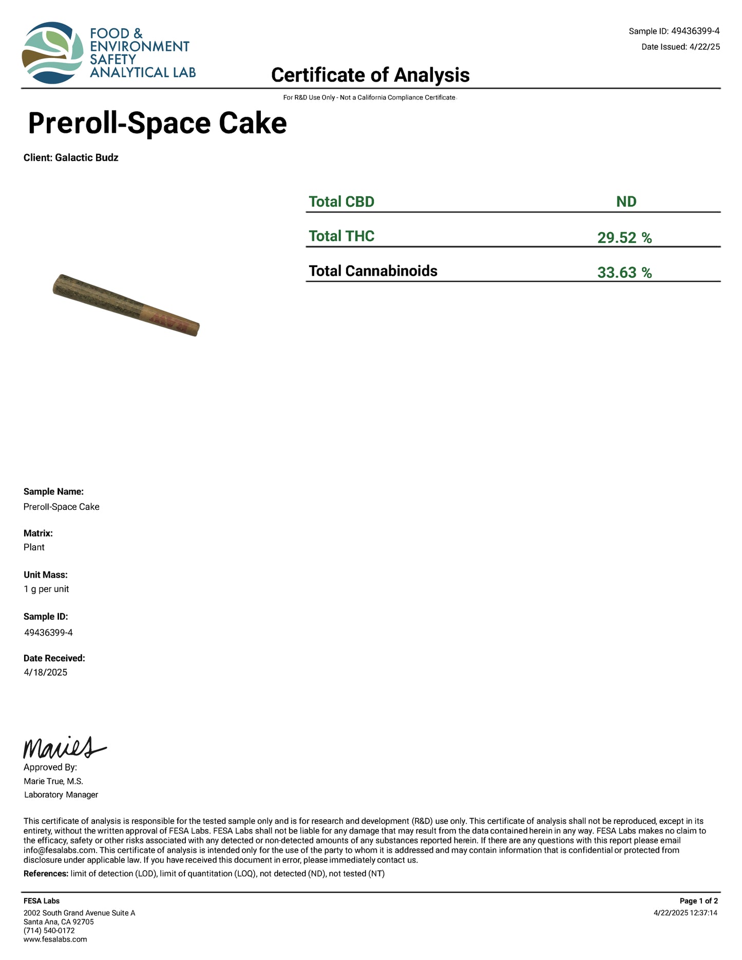 PREROLL-SPACE CAKE